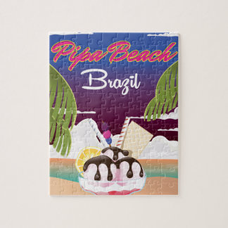 Pipa Beach Brazil Vacation poster Jigsaw Puzzle