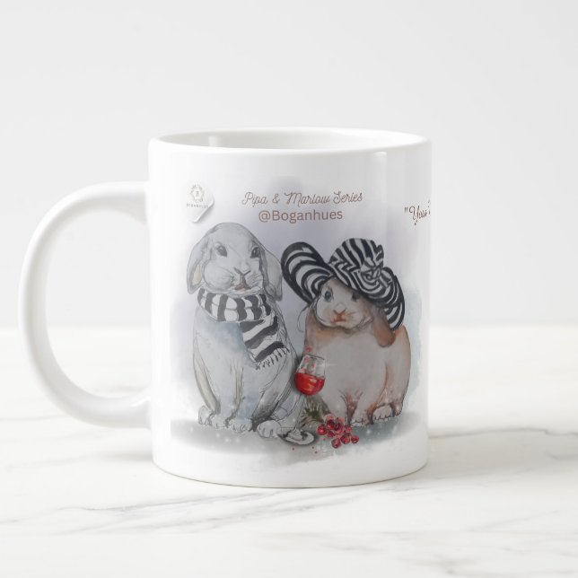 "Pipa & Marlow" Boganhues Print Large Coffee Mug (Left)