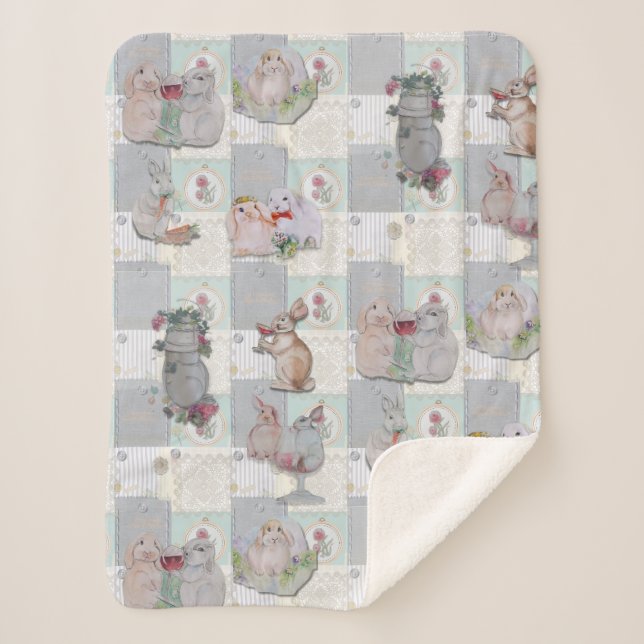 Pipa & Marlow Theme  Sherpa Blanket (Front)