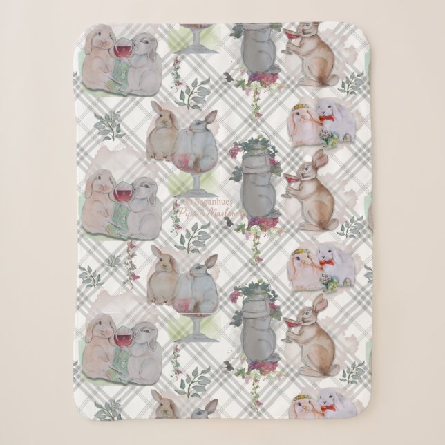Pipa & Marlow Theme  Sherpa Blanket (Front)