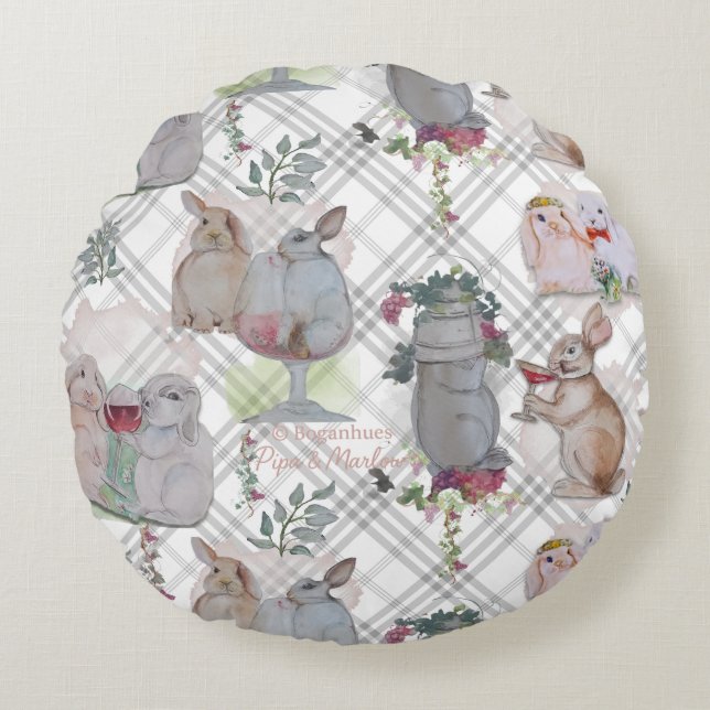 Pipa & Marlow Theme Soft  Round Cushion (Front)