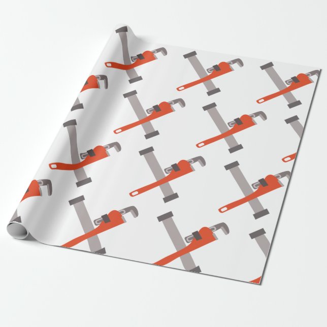 Pipe And Wrench Wrapping Paper (Unrolled)