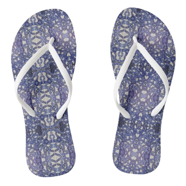 Pipe Blue & White flip flops (Footbed)