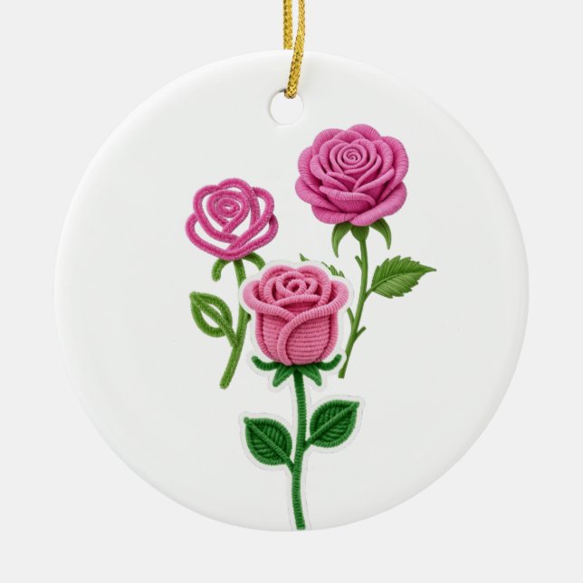 Pipe Cleaner Flower Ceramic Tree Decoration (Front)