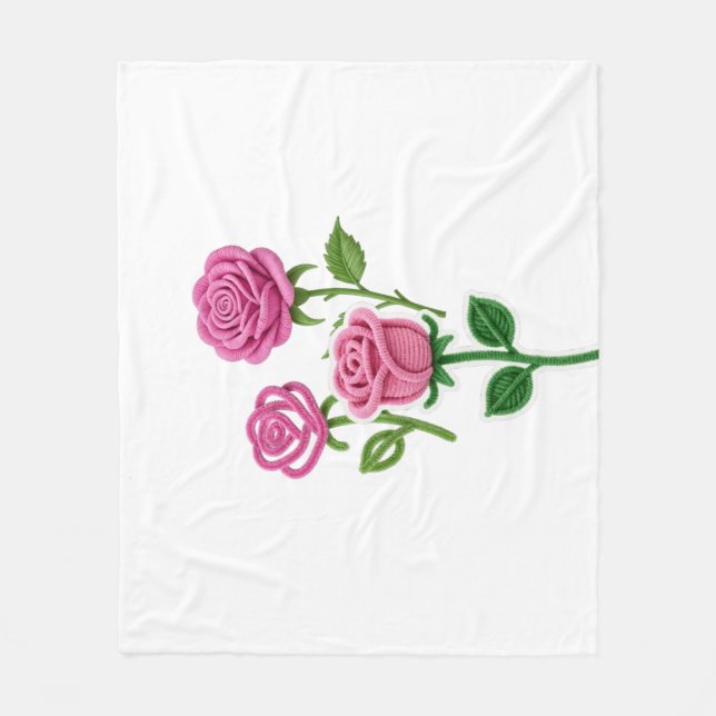 Pipe Cleaner Flower Fleece Blanket (Front)