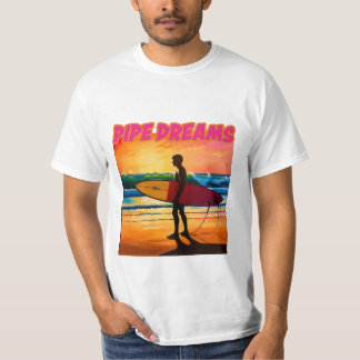 Pipe Dreams Mens Cotton Tee, Beach Vibes  T-Shirt