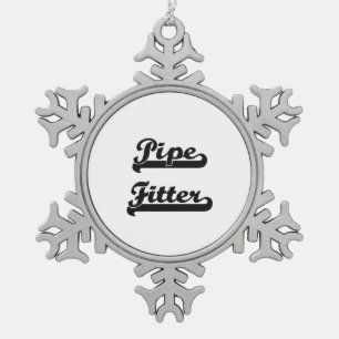 Pipe Fitter Classic Job Design Snowflake Pewter Christmas Ornament