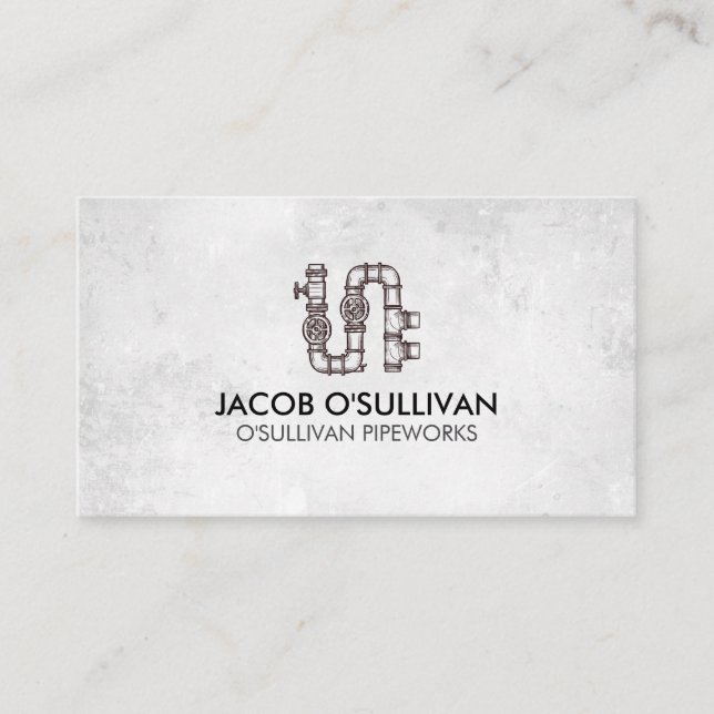 Pipe Layer Fitter Plumber Plumbing Business Card (Front)