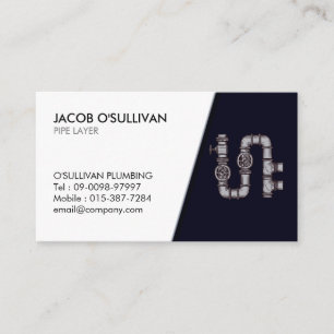Pipe Layer Fitter Plumber Plumbing Business Card