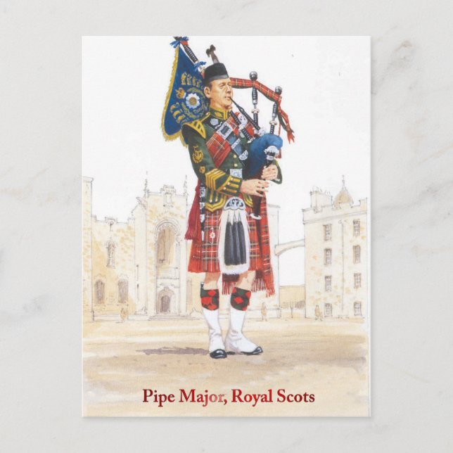 Pipe Major, Royal Scots Postcard (Front)