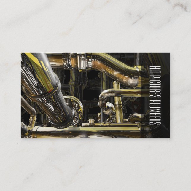 Pipe Network Plumber Contractor Construction Business Card (Front)