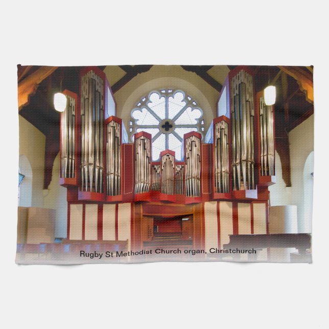 Pipe organ Christchurch Tea Towel (Horizontal)