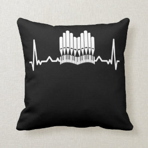 Pipe Organ Heartbeat Church Music Organist Cushion