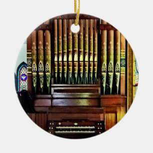 Pipe Organ In Church Ceramic Tree Decoration