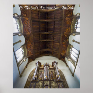 Pipe organ in Framlingham Church, UK Poster
