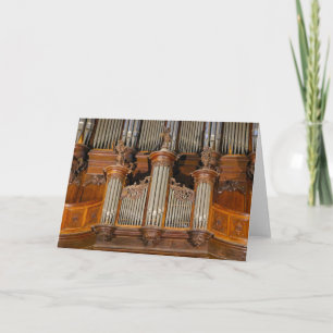 Pipe organ in Sarlat Cathedral, France Card