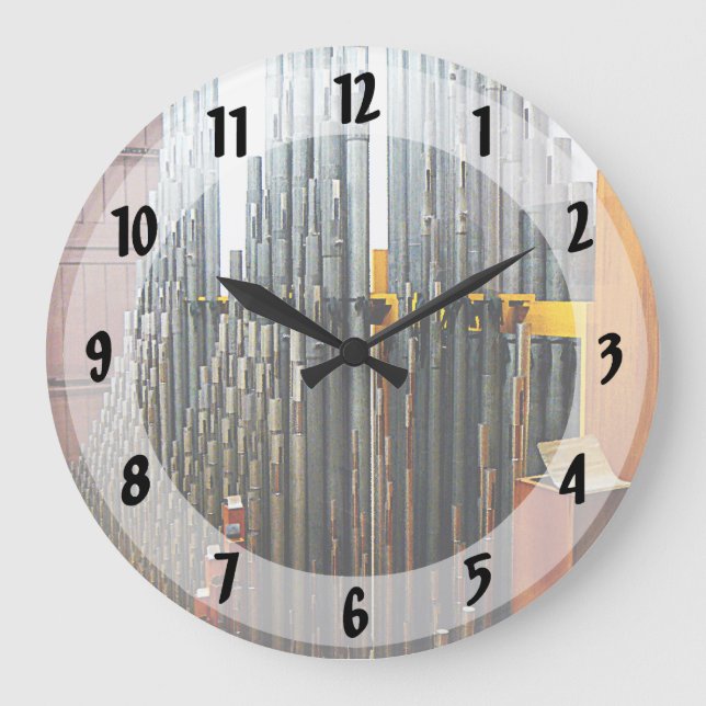 Pipe Organ Pipes Large Clock (Front)
