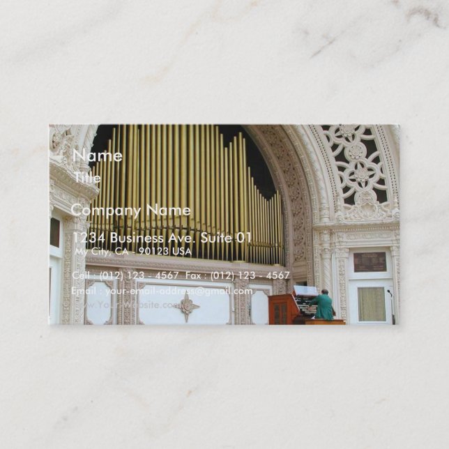 Pipe Organ Spreckels Business Card (Front)