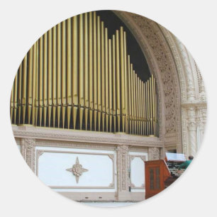 Pipe Organ Spreckels Classic Round Sticker