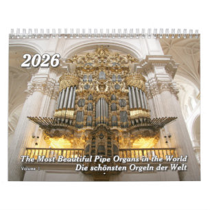 Pipe Organ Wall Calendar – Music Calendar 2026