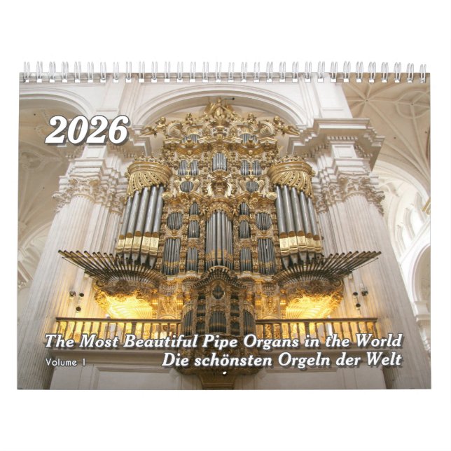 Pipe Organ Wall Calendar – Music Calendar 2026 (Cover)