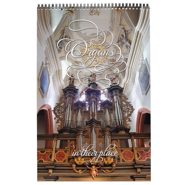 Pipe organs in their place vertical calendar (Cover)