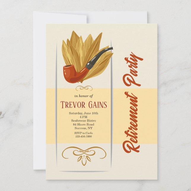 Pipe Smoker Retirement Party Invitation (Front)