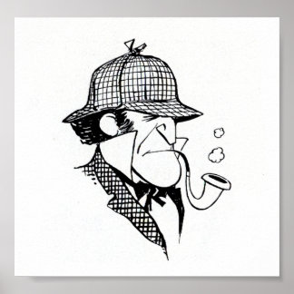Pipe Smoking Detective Poster