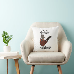 Pipe Smoking Enjoying The Good Vibes Pipe Smoking Cushion