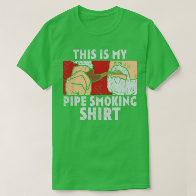 Pipe Smoking Pipe Smoker T-Shirt (Design Front)
