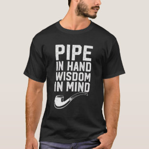Pipe Smoking Tobacco Smoker Pipe In Hand Wisdom In T-Shirt