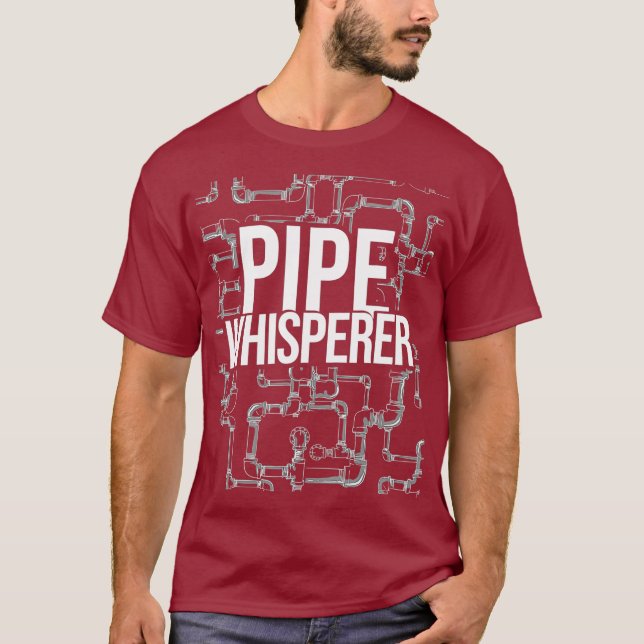 Pipe Whisperer Plumbing Work Plumber T-Shirt (Front)