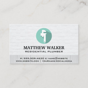Pipe Wrench Logo   Plumbing Services Business Card