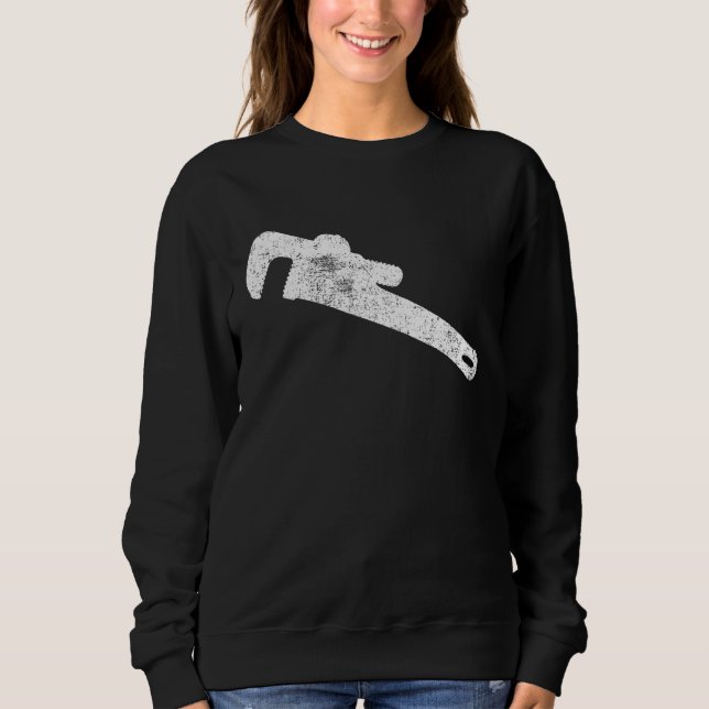 Pipe Wrench Pipe Fitter Plumber Plumbing Sweatshirt (Front)