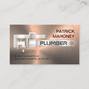 Pipe Wrench Repairing Faucet Plumbing Business Card