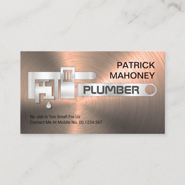 Pipe Wrench Repairing Faucet Plumbing Business Card (Front)