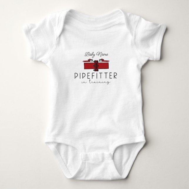 Pipefitter Baby Pipefitter in Training Steamfitter Bodysuit (Front)