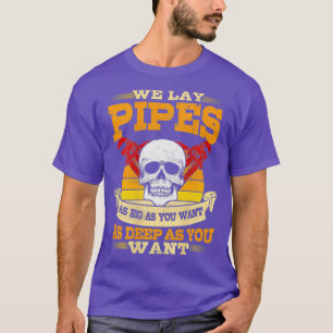 Pipefitter Funny Plumber Image On Back T-Shirt