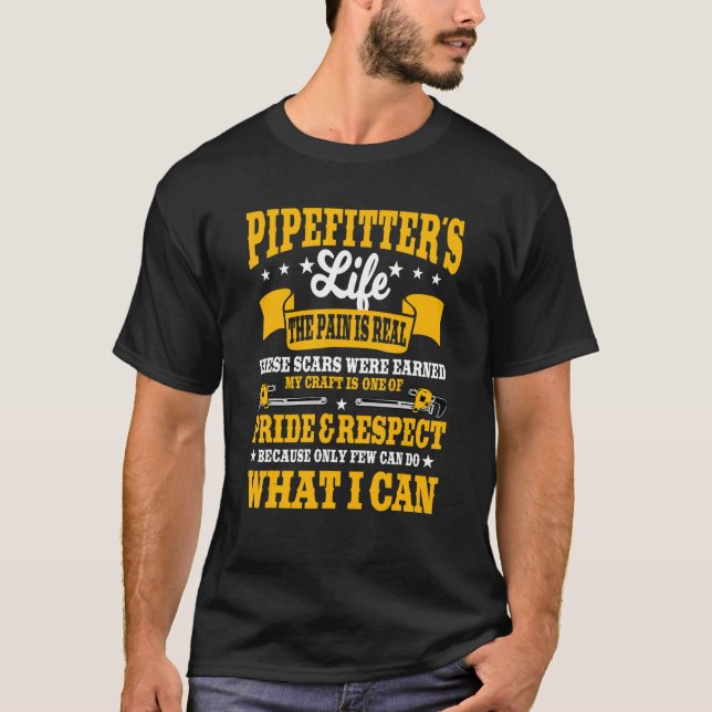 Pipefitter Steamfitter Tradesman Plumber Piping Sy T-Shirt (Front)