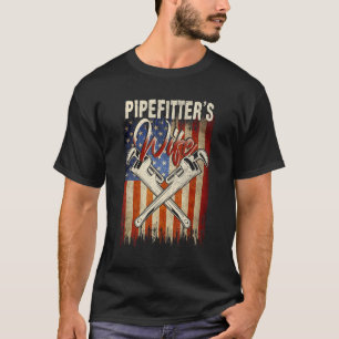 Pipefitters Wife Pride Patriotic Distressed Americ T-Shirt