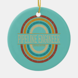Pipeline Engineer Vintage Retro  Ceramic Tree Decoration