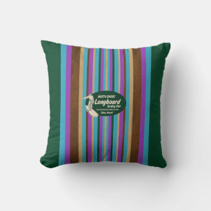 Pipeline Hawaii Surfboard Reversible Square Pillow
