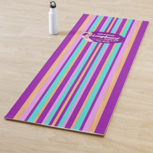 Pipeline Surfboard Hawaiian Striped Violet Yoga Mat
