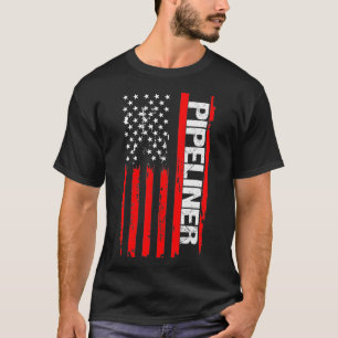 Pipeliner American Flag Welder Pipeline T  T-Shirt