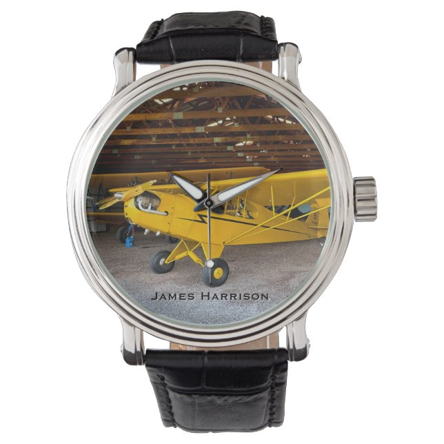 Piper Cub J3 Yellow Aeroplane Photo Family Night Watch (Front)
