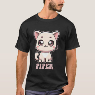 Piper Cute Kitty Cat Design for Girls Name Piper T-Shirt