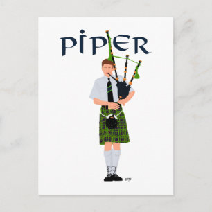 PIPER Green Plaid Postcard