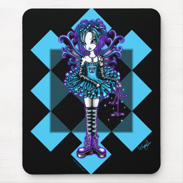 "Piper" Harlequin Dragonfly Fairy Mouse Mat (Front)