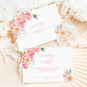 Piper Peony Baby Shower Diaper Raffle Ticket Enclosure Card