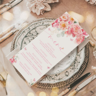 Piper Peony Butterfly Bridal Menu & Thank You